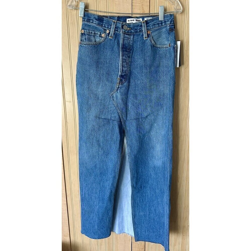 RE/DONE Levi's Denim Front Slit Maxi Skirt in Indigo Size 25 NWT $295